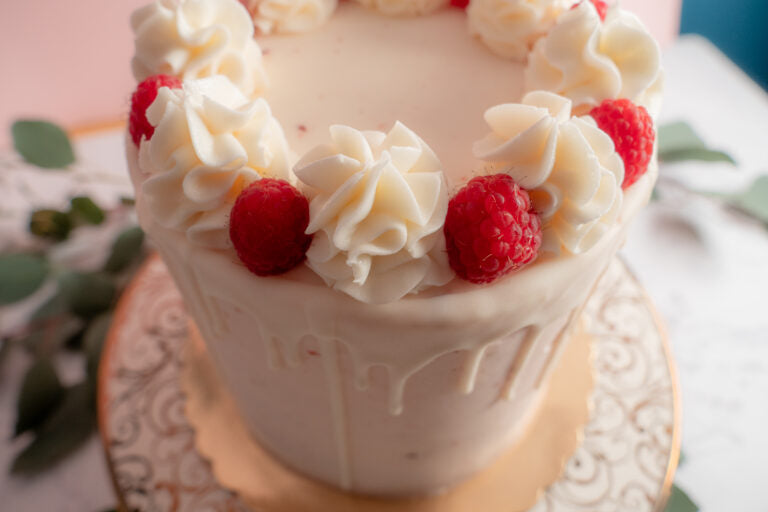 White Raspberry Truffle Cake