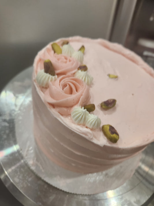 Pistachio Cake with Rosewater Whip