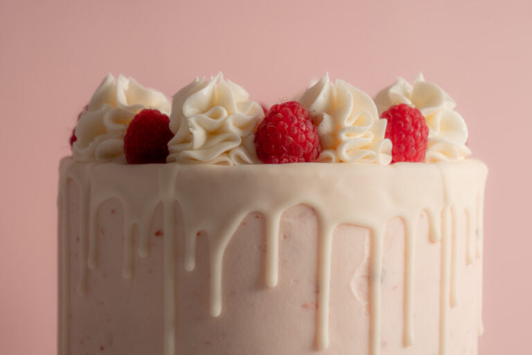 White Raspberry Truffle Cake